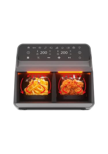 Blaupunkt D7800 Taste Master Çift Hazneli Dokunmatik 4+4 LT Airfryer Fritöz