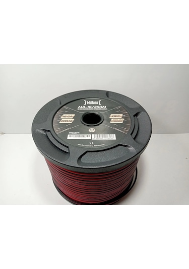 Mobass Bakır Amfi Hoparlör Kablosu 16ga %100 Bakır Ofc 16ga Anfi Bass Kablosu 5 Metre