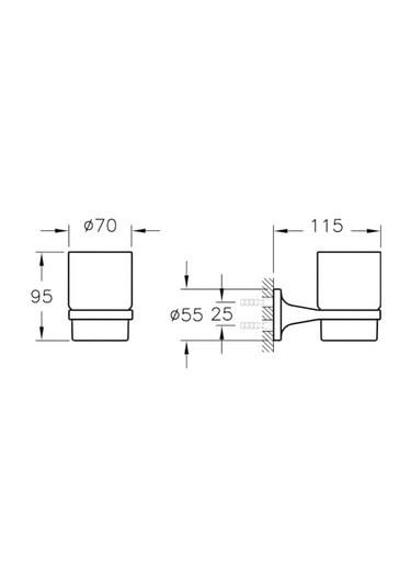 Marin A44942 Diş Fırçalığı, Krom Siyah