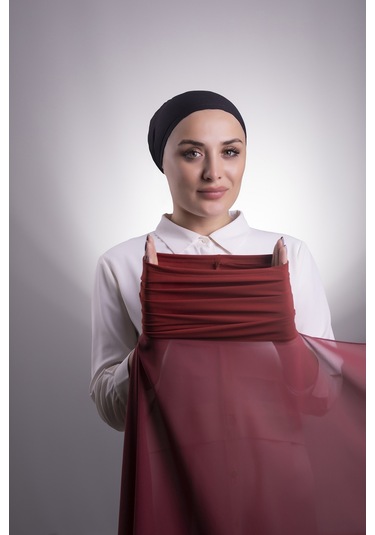 Mürdüm Pratik Hazır Geçmeli Şal Şifon Boru Boneli 3001 07