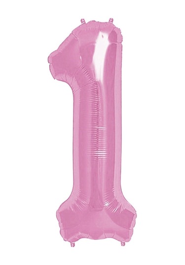 8 Kişilik Pembe Rakam Ve Beyaz Balonlu 1 Yaş Kız Doğum Günü Partisi Seti Tabak,bardak,peçete Vs