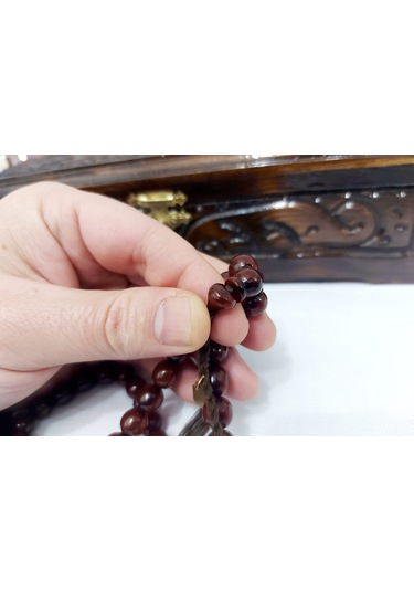 Omari Usta Havşalı Küre Kesim Hareli Sıkma Kehrbar Tesbih 9.5x9.5