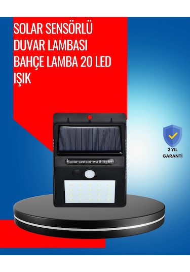 Buğz Solar Enerjiyle Çalışan Ip65 Su Geçirmez 20 Led Duvar Lambası