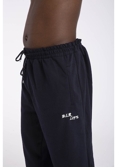 Büyük Beden Erkek Eşofman Altı Cepli Fermuarlı Blr-08- Lacivert