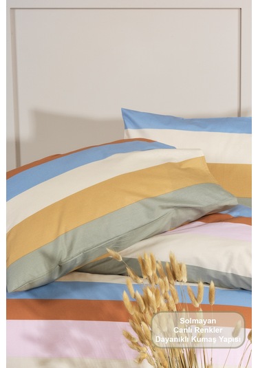 Elart Archi Nevresim Takımı Tek Kişilik %100 Pamuk Ranforce Lastikli Çarşaf 160x220 Cm Renksiz