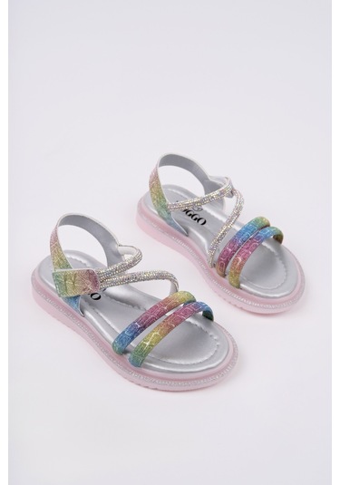 Muggo Mqueen Cırtlı Ve Simli Günlük Kız Çocuk Sandalet Lila