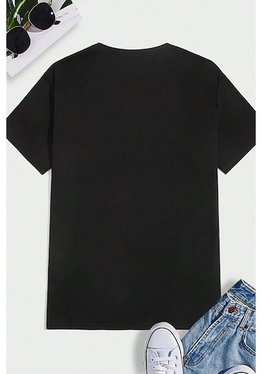 Erkek Boğa Silüet Baskılı Oversize Tshirt Siyah