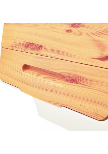 Technow Motek 12 Litre Bambu Desen Tekerlekli Tekli Organizer