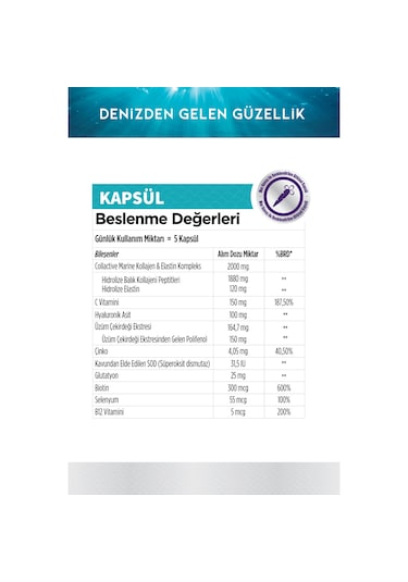 Zade Vital Marine Collagen Hyaluronic Acid Bitkisel Sert 40'Lı