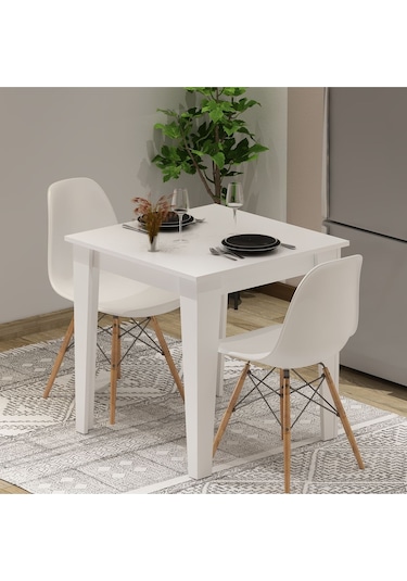 Loren 72 X 72 Yemek - Mutfak Masası Beyaz