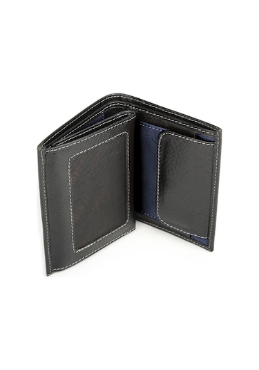 Bay Pablo V90 Siyah-Lacivert Hakiki Deri Erkek Cüzdan Lacivert