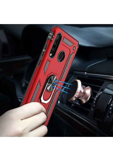 Huawei P30 Lite Manyetik Yüzüklü Tank Kılıf Vega Kapak