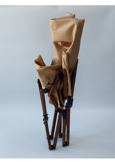 Joyfull Turtle Ahşap - Kollu Katlanır Sandalye -camel Kılıf-çanta Camel