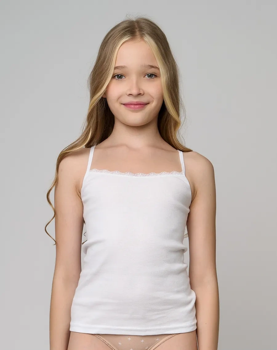 Donella Kız Çocukları İçin Beyaz İç Çamaşırı Atlet Türkiye 231325309 Beyaz