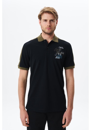 Arma Erkek Regular Fit Baskılı % 100 Pamuk Pike Polo Yaka Tişört Y29374356002 Siyah