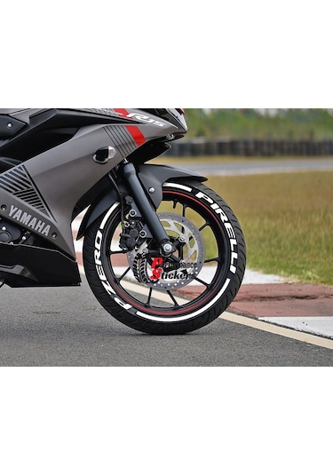 Pzero Ve Kuyruk Motorsiklet Lastik Yazısı Sticker Beyaz 4 Adet