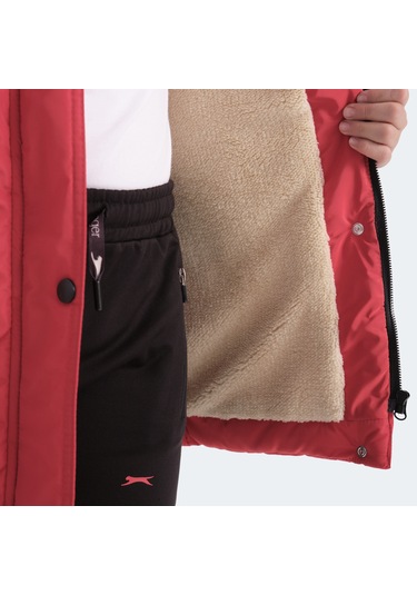 Slazenger CAMRON Çocuk Kapüşonlu Kırmızı Mont & Kaban