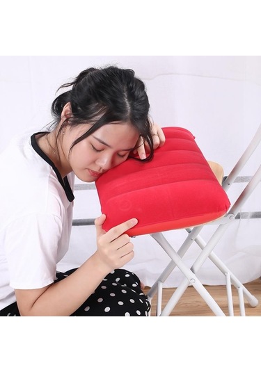 Kraliyet Mavisi Katlanır Yastık Açık Seyahat Uyku Yastığı Şişme Taşınabilir Dinlenme Yastığı Çok Renkli Mavi