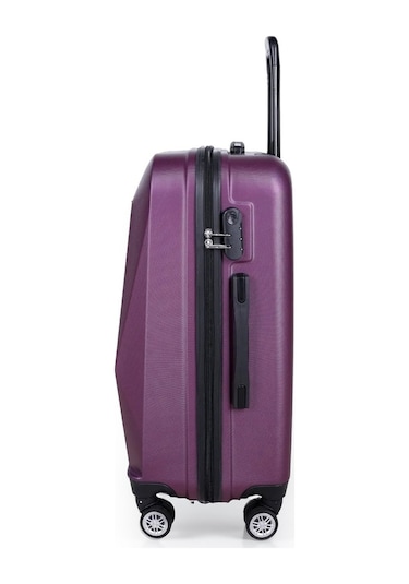 Polo&Sky Elmas Model Mor Renk Orta Boy Valiz Bavul Mor