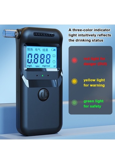Besthome1 Taşınabilir Yüksek Hassasiyetli Alkol Ölçer, Sesli Sonuç, 50 Kayıt Hafızalı, Gece Okunabilir Lcd Ekran, Çok Kolay Kul