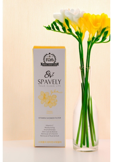 Spavely Frezya Çiçeği Duş Başlığı Filtresi Arıtması Güney Kore Menşei Klor Kireç Karşıtı Hoş Kokulu 150 Gr Beyaz