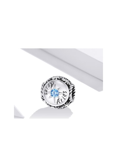 S925 Ayar Gümüş On İki Takımyıldızı Zirkon Boncuk Dıy Bilezik Kolye Aksesuarları, Stil: Koç Çok Renkli