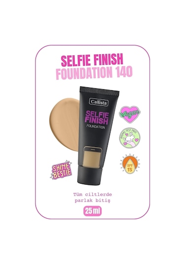 Callista Selfie Finish Spf 15 Parlak Bitişli Fondöten - 140 Honey Beige - Orta Bej