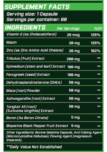 Grimlabs Sinister Testosterone Booster 60 Servıngs