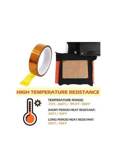 Pazly Yüksek Yapıştırıcı Yapıştırıcı Yalıtım Yalıtım Sıcaklığa Poliimid Koruma Kartı Isıya Isı Dayanıklı Baskı Bant Bandı Bandı 3d 30mm Yd