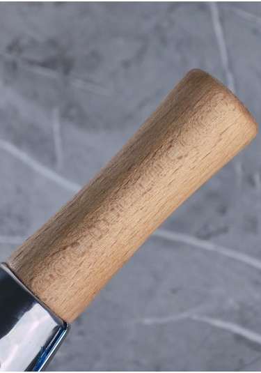 Ahşap Saplı Çelik Rende - Paslanmaz Mutfak Rendesi - Üçgen, 28 Cm Açık Kahverengi