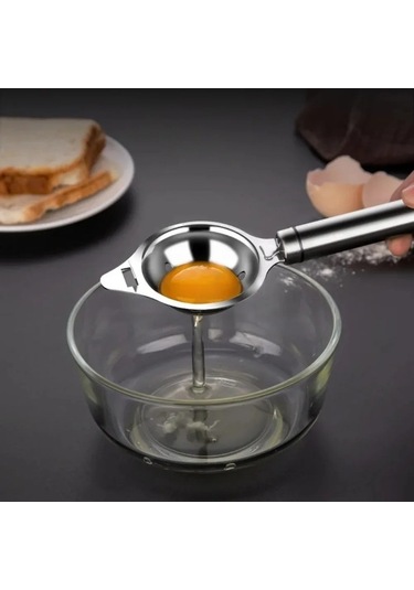 Ulzyvf Yumurta Yumurta Takımı Süzgeci, Sarısı Paslanmaz Mutfak Kaşık Hunisi, Gümüş Gümüş Çelik Çatal Bölücü Bıçak Beyazı Ayırma Ayırıcı, Alet, Aksesuarları, 1pc Ed Gümüş