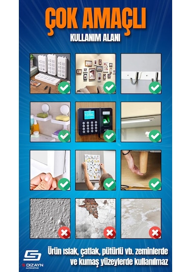 S-dizayn Çift Taraflı Bant 10mm X 5 Metre 5'li Paket Şeffaf Silikon Vhb Bant A+kalite 10 MM x 33 M