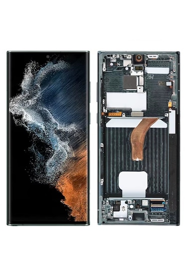Samsung Galaxy Uyumlu S22 Ultra Sm-s908b Lcd Ekran Dokunmatik Çıtalı