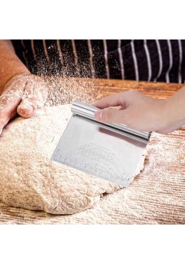 Vkemall 2 Adet Paslanmaz Çelik Hamur Kesici - Ölçüm Ölçeği Li - Pasta, Kek, Un Topakları İçin Multifonksiyonel Diğer