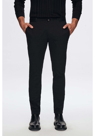 Twn Slim Fit Siyah Armürlü Chino Pantolon 3ecc3ph013451 Siyah