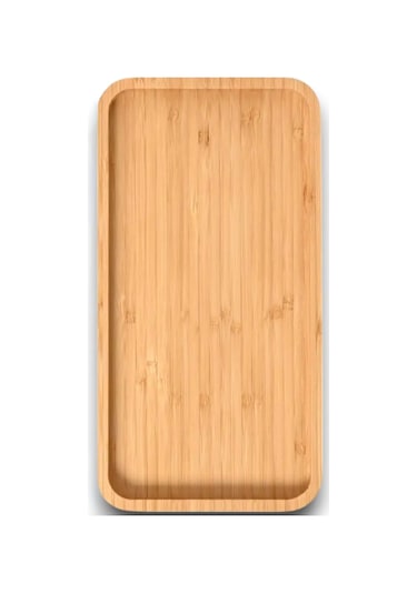 Mucit Home Bambu Dikdörtgen Sunum Ve Servis Tepsisi - Ahşap Tepsi - Yağdanlık Altlığı 1 Adet Ahşap