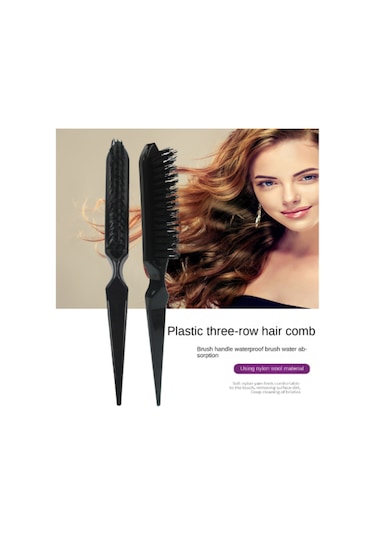 Geeroyoo Naylon Uçlu Saç Şekillendirme Tarak - Uzun Kısa Tüyler İçin İdeal, Siyah Renk