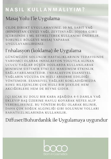 Boco Born In Cosmetics Biberiye + Çay Ağacı %100 Saf Uçucu Yağı 2 x 10 ML