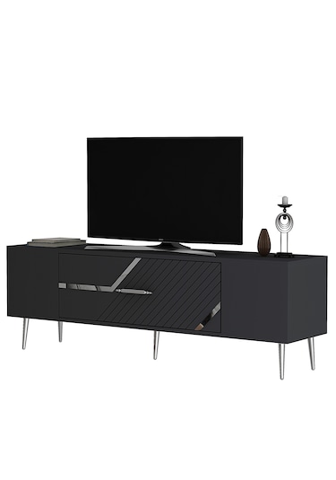 Ufa Tv Sehpası Tv Ünitesi 150 Cm Antrasit Gümüş