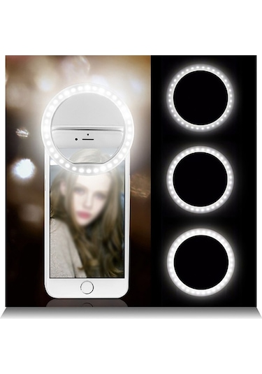 Kilifone - Canlı Yayın Işıklı M-06 Selfie Işığı - Beyaz - T12937