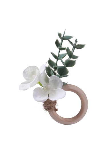 Homyl 6x Peçete Halkaları Parti Çiçekli Mutfak Festivali Tokaları Beyaz