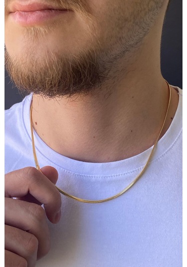 Zümrüt Sarraf 14 Ayar Altın Balık Sırtı Zincir Erkek Kolye