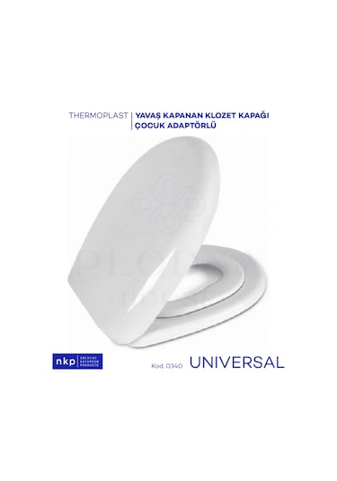 Universal Oval Çocuk Adaptörlü Klozet Kapağı Yavaş Kapanır