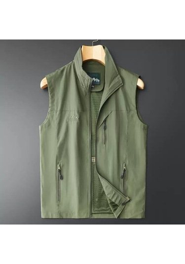 Büyük Beden Erkek İlkbahar Yaz İnce Yelek Kolsuz Ceket Dik Yaka Yelek Günlük Yelek Ordu Yeşili Büyük Beden Erkek İlkbahar Yaz İnce Yelek Kolsuz Ceket Dik Yaka Yelek Günlük Yelek Ordu Yeşili