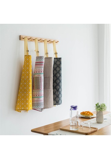 Yaleker Ev Ofisi Mutfak Önlüğü, Cep Tasarımı, 70x68cm, Poliester Elbise, Kırmızı-yeşil Çizgili Desenli, Yaşam Kolaylığı Sağlar