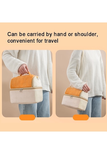 Flanel Tost Çantası Çift Katmanlı İzolasyon Öğle Yemeği Saklama Çantası Omuz Çantası Mor Mor