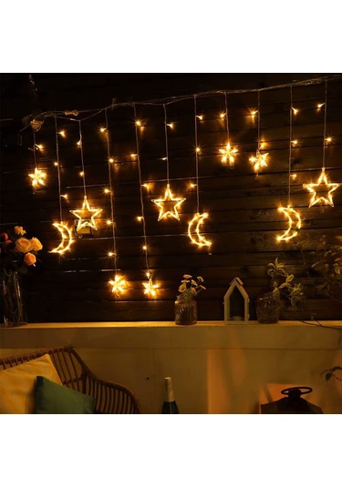 Upway Hilal Yıldız 120 Led İç Ve Dış Mekan 3x1m Dekoratif Aydınlatma Sarı