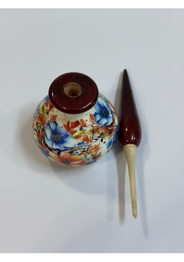 Ahşap El Yapımı Surme Kabı Ve Yanında Oreganik Surmesi 000 Black