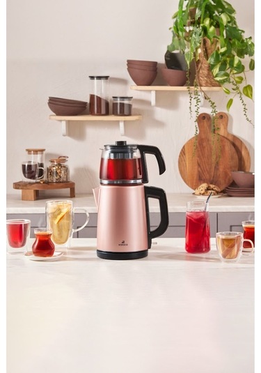 Karaca Tea Glass 2 in 1  Çelik Çay Makinesi ve Kettle