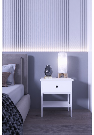 Saray Komidin Şık Yatak Odası Komidin Gri